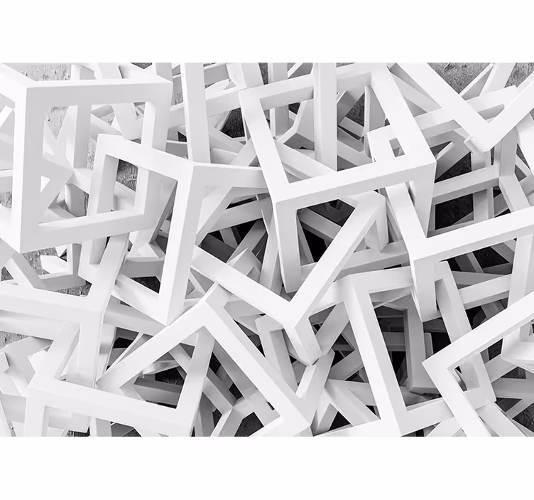 Fotobehang patronen abstracte witte vormen - TenStickers