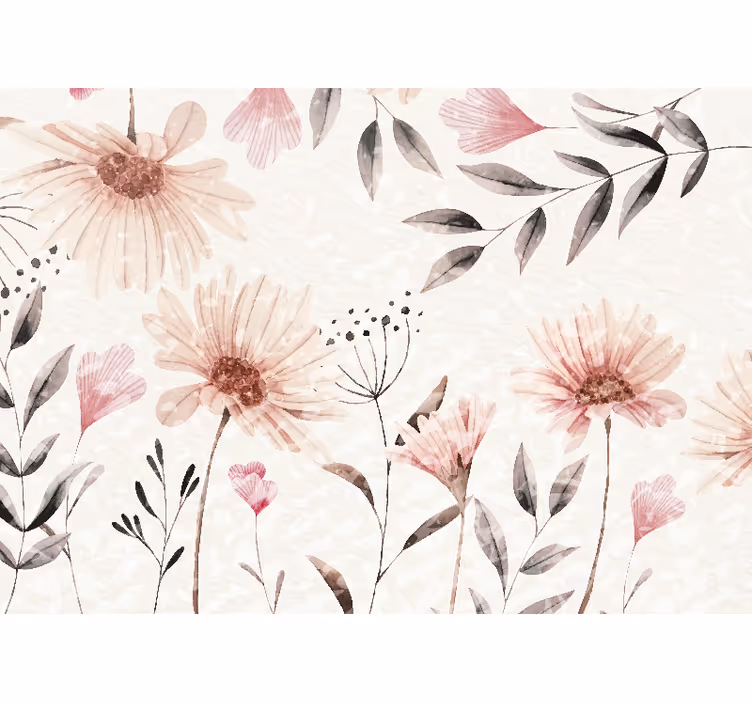 Bloemen foto behang roze bloemen design - TenStickers