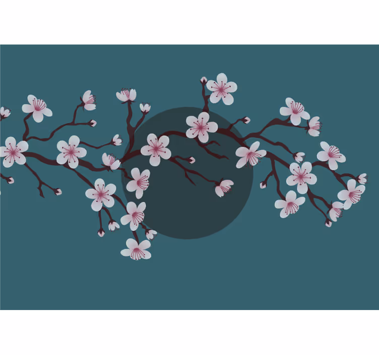 Bloemen foto behang bloeiende kersenboomtak - TenStickers