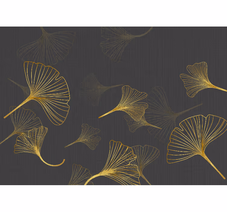 Bloemen foto behang ginkgo blad motief - TenStickers
