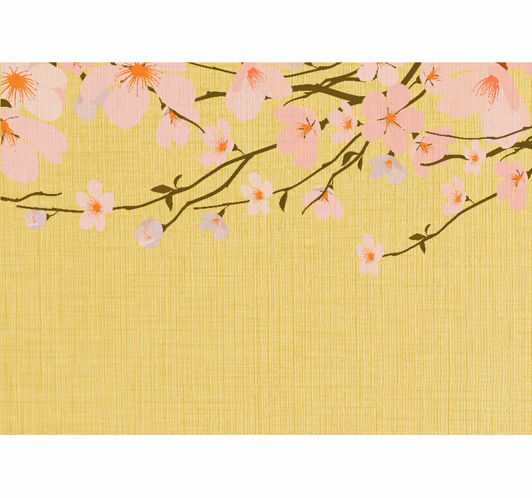 Bloemen foto behang bloeiende kersen takken - TenStickers
