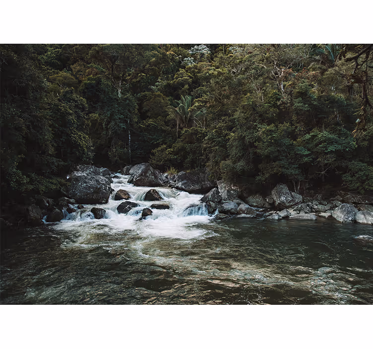 Serene rivierscène fotobehang natuur - TenStickers