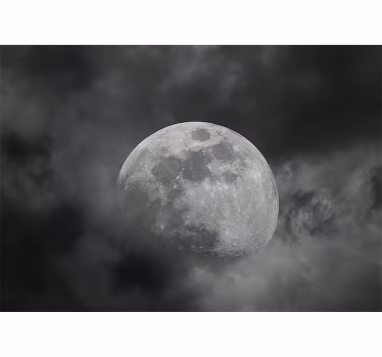 Fotobehang ruimte luminous maansilhouet - TenStickers