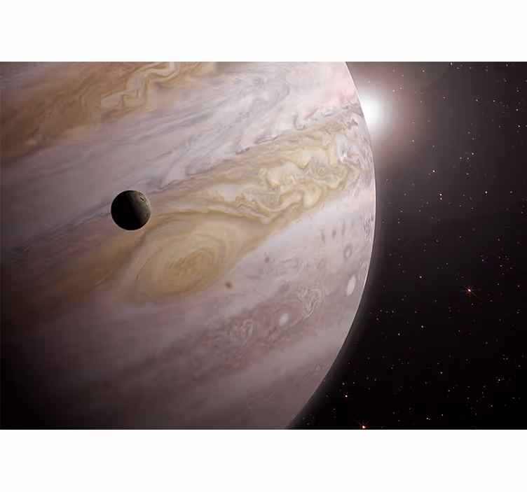 Jupiter en de maan fotobehang ruimte - TenStickers