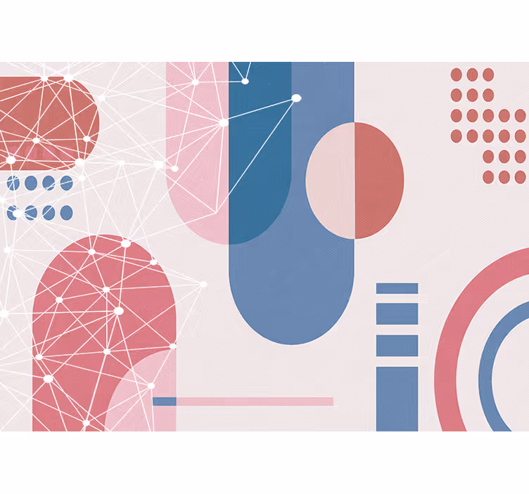 Abstract fotobehang geometrische vormen netwerk - TenStickers