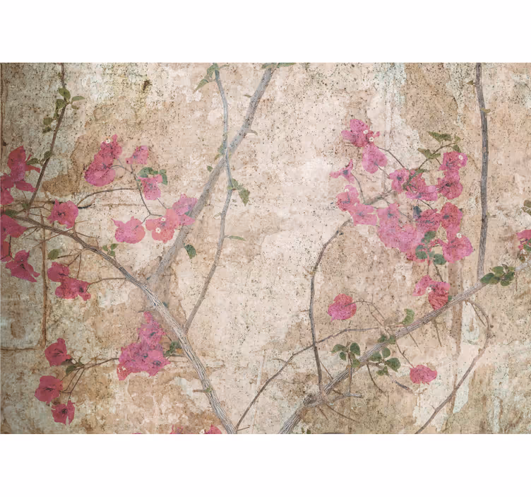 Bloemen foto behang bougainvillea in het roze - TenStickers