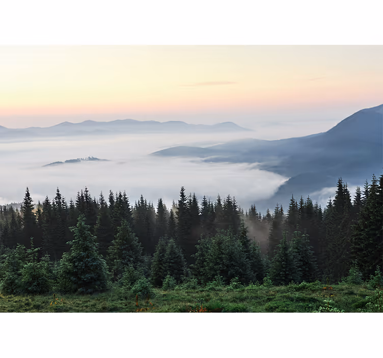 Fototapet landschap rustige berguitzicht - TenStickers