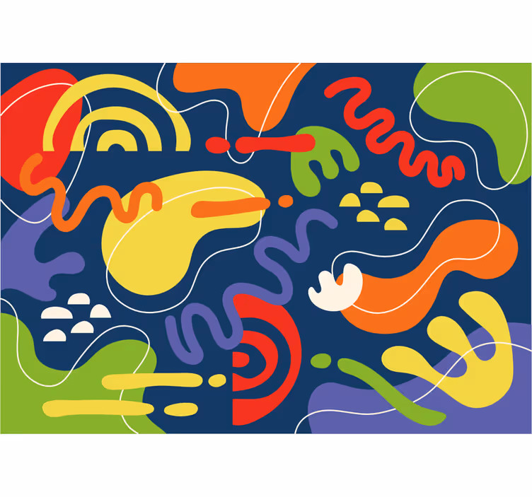 Abstract fotobehang dynamische kleuren golven - TenStickers
