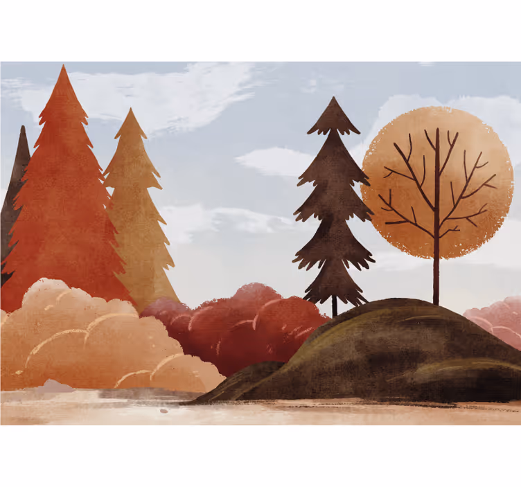 Fotobehang natuur schilderachtig herfstlandschap - TenStickers