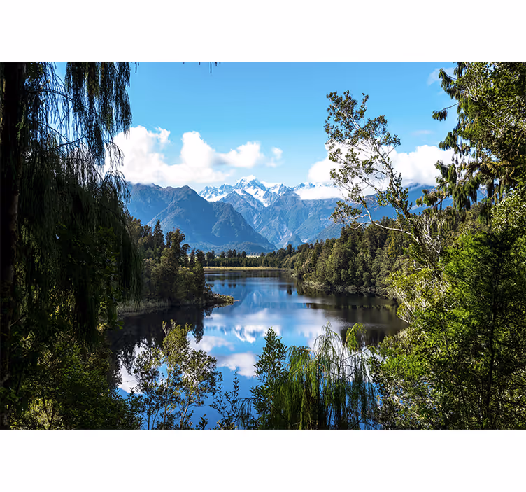 Fototapet landschap bergbeek perspectief - TenStickers