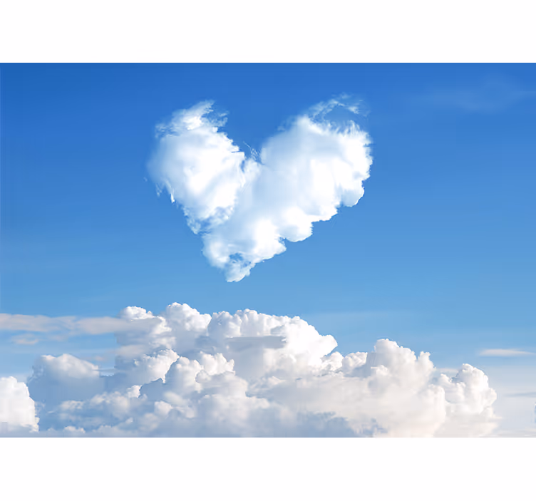 Foto behang liefde hartvormige wolken - TenStickers