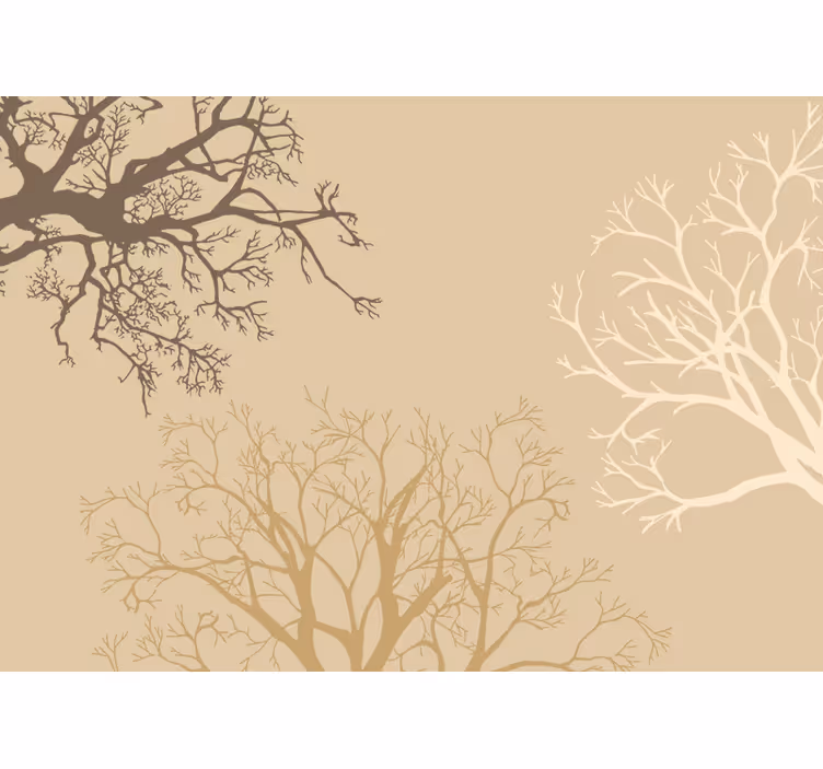 Elegante taksilhouetten foto behang bomen - TenStickers