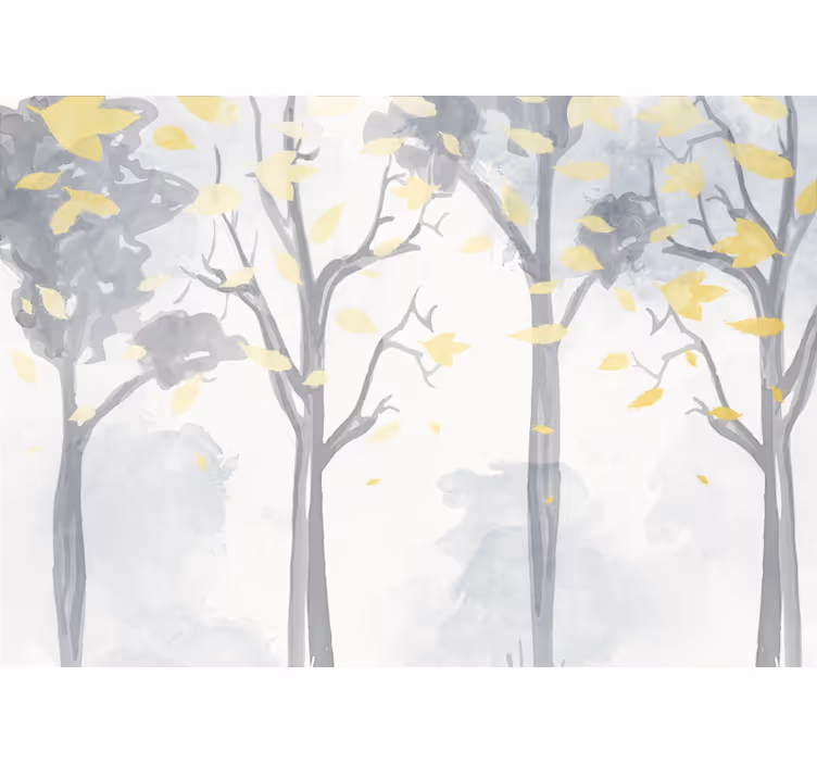 Foto behang bomen herfstbomen silhouetten - TenStickers