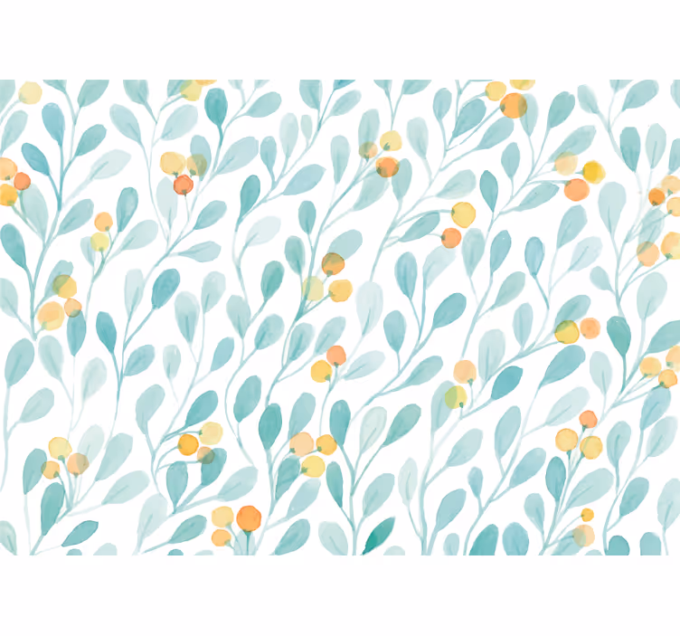 Bloemen foto behang botanisch bladeren patroon - TenStickers