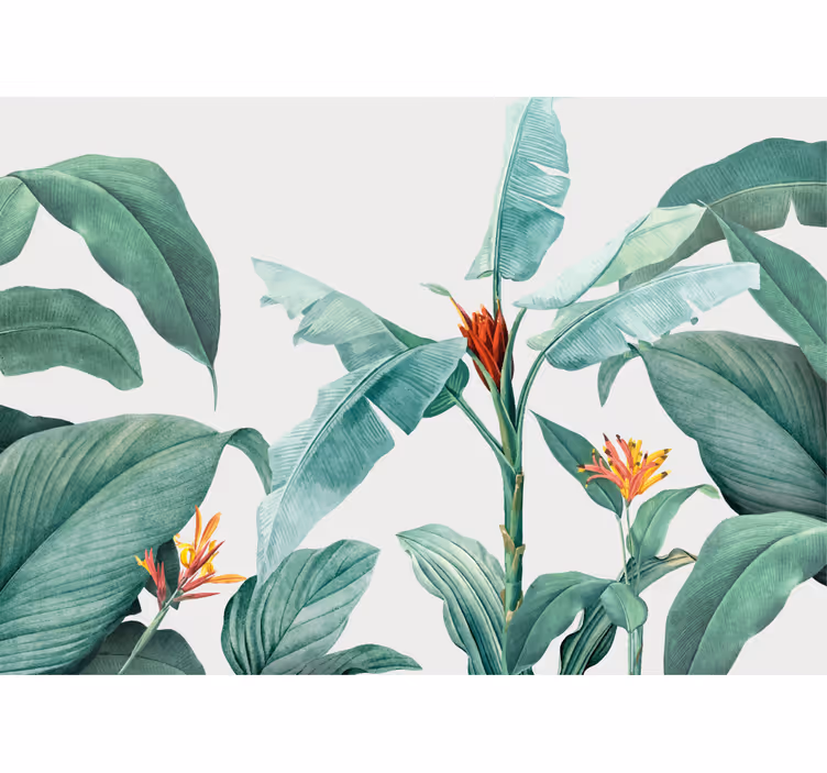 Fotobehang bloemen tropische plantenarrangement - TenStickers
