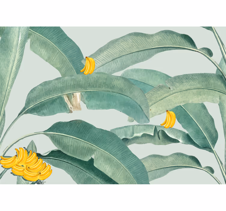Fotobehang bloemen tropisch bananenblad - TenStickers
