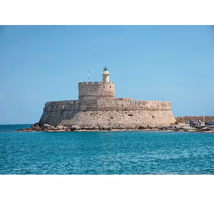 Rhodos vuurtoren fort fotobehang stad - TenStickers