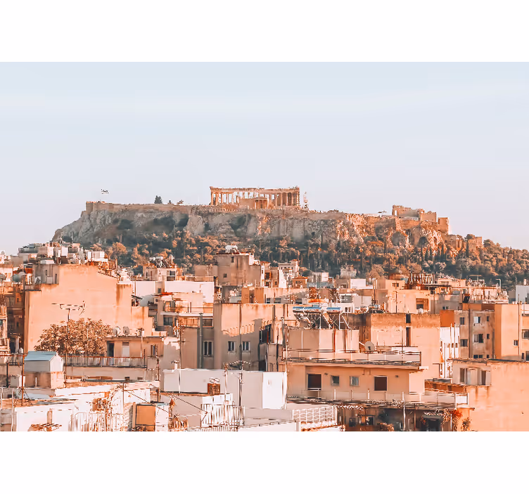 Fotobehang stad athene stadsgezicht - TenStickers
