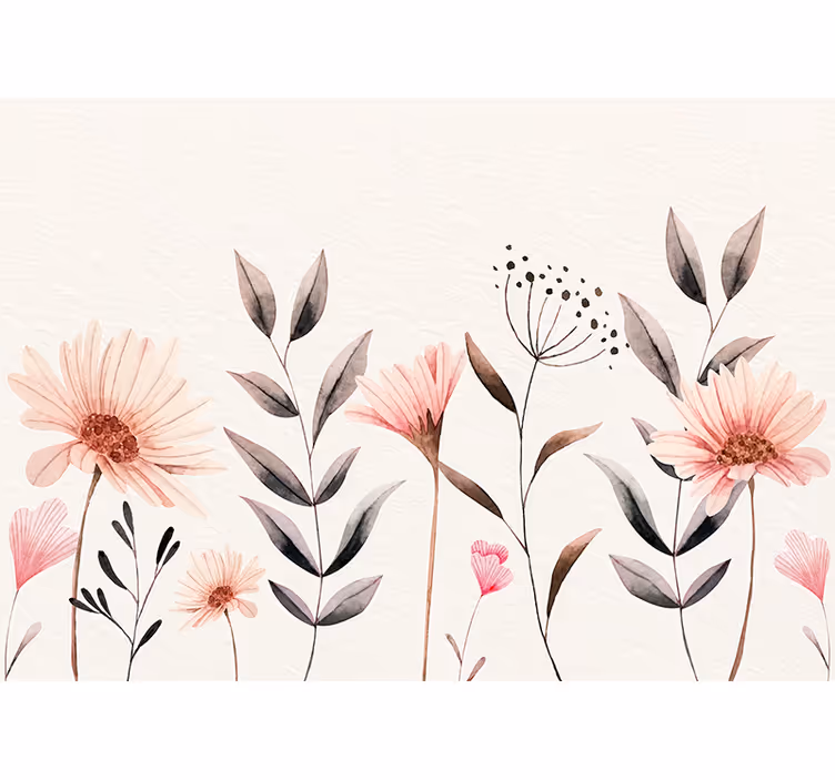 Delicate beige opstelling bloemen foto behang - TenStickers
