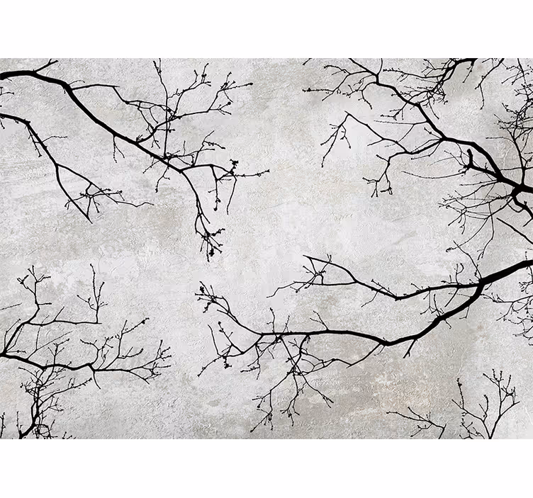 Tak silhouet ontwerp fotobehang natuur - TenStickers