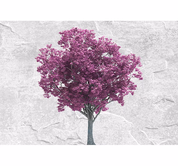 Bloemen foto behang paarse boombloesems - TenStickers