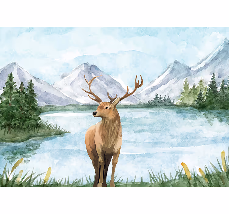 Foto behang dieren majestueus elkenlandschap - TenStickers