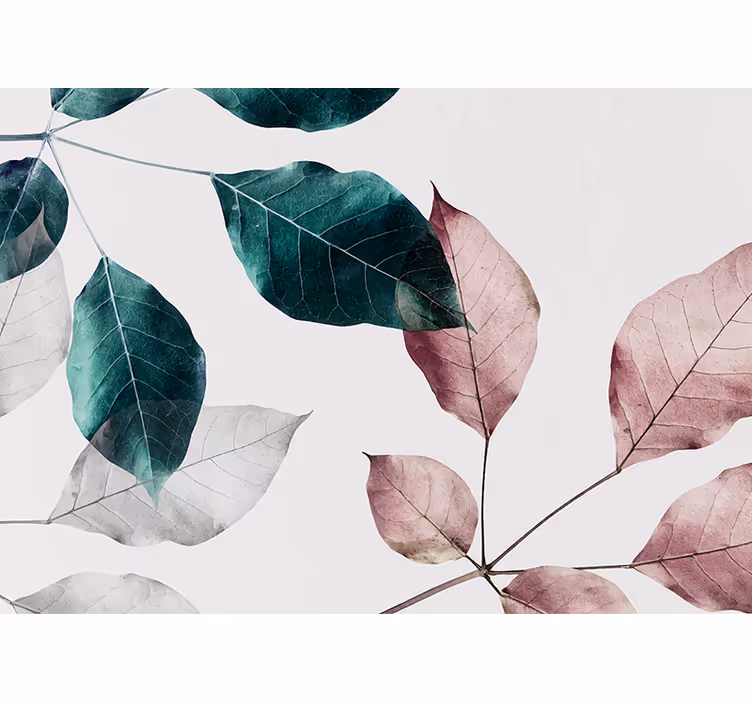 Fotobehang natuur elegante blad elementen - TenStickers