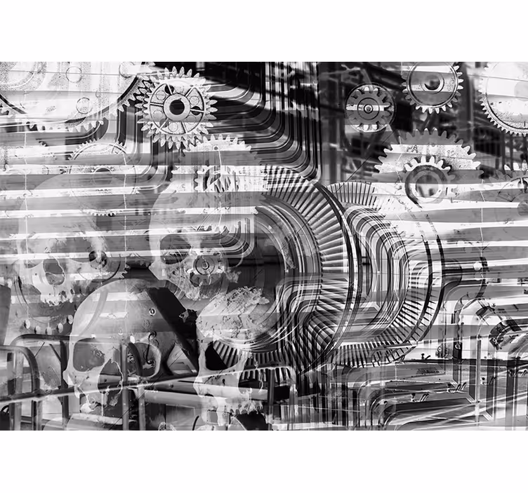 Abstract fotobehang mechanische schedelpaterns - TenStickers