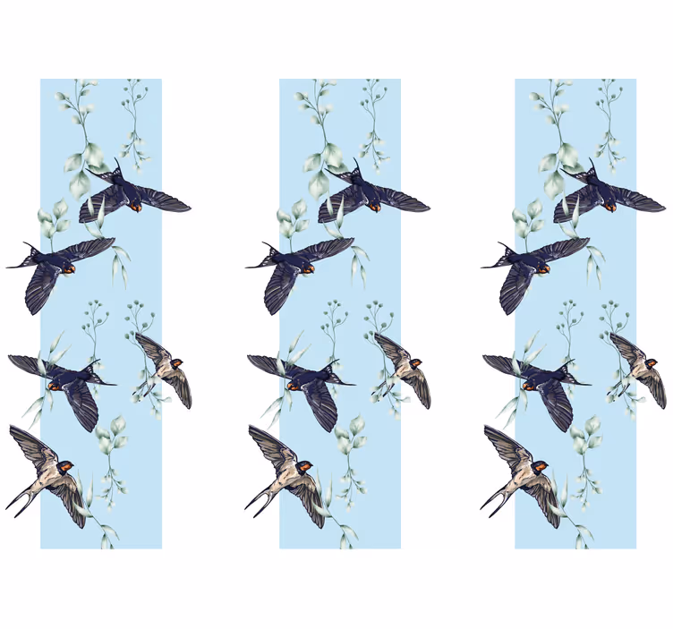 Foto behang dieren zwaluwen en groene planten - TenStickers