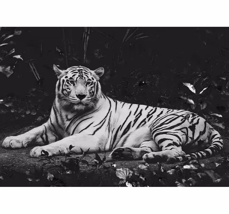 Foto behang dieren noble witte tijger - TenStickers