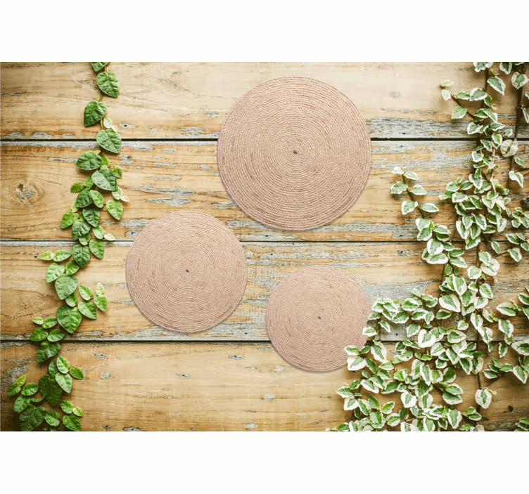 Fotobehang print natuurlijke touwcircles - TenStickers
