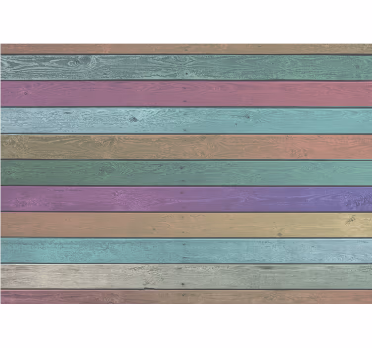Regenboogplanken donkere tinten fotobehang hout - TenStickers