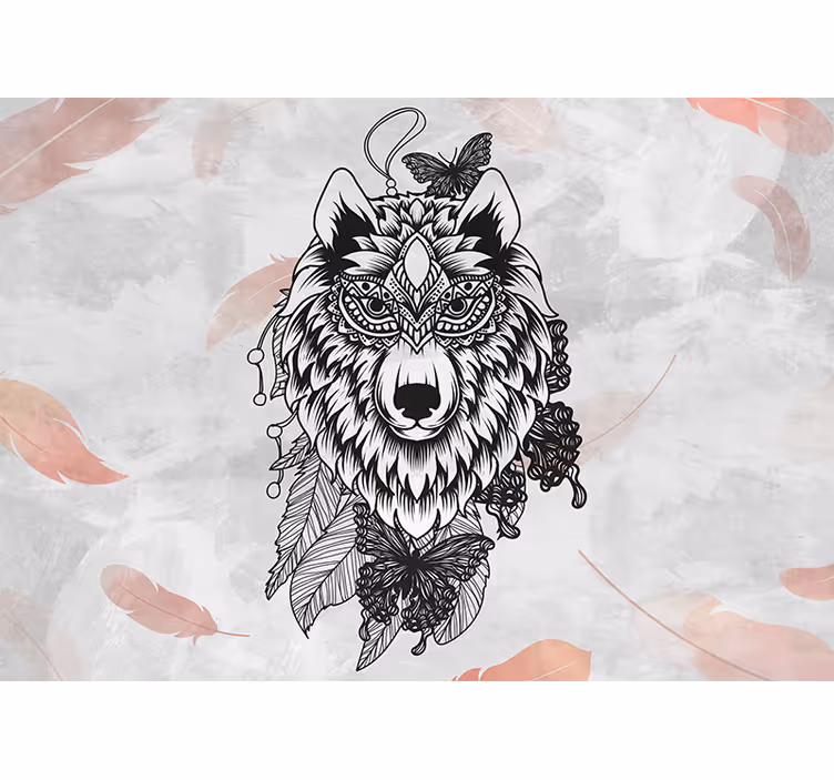 Fotobehang tienerkamer wolf decoratie kunst - TenStickers