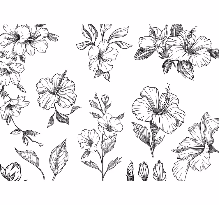 Bloemen foto behang hibiscus bloemmotieven - TenStickers