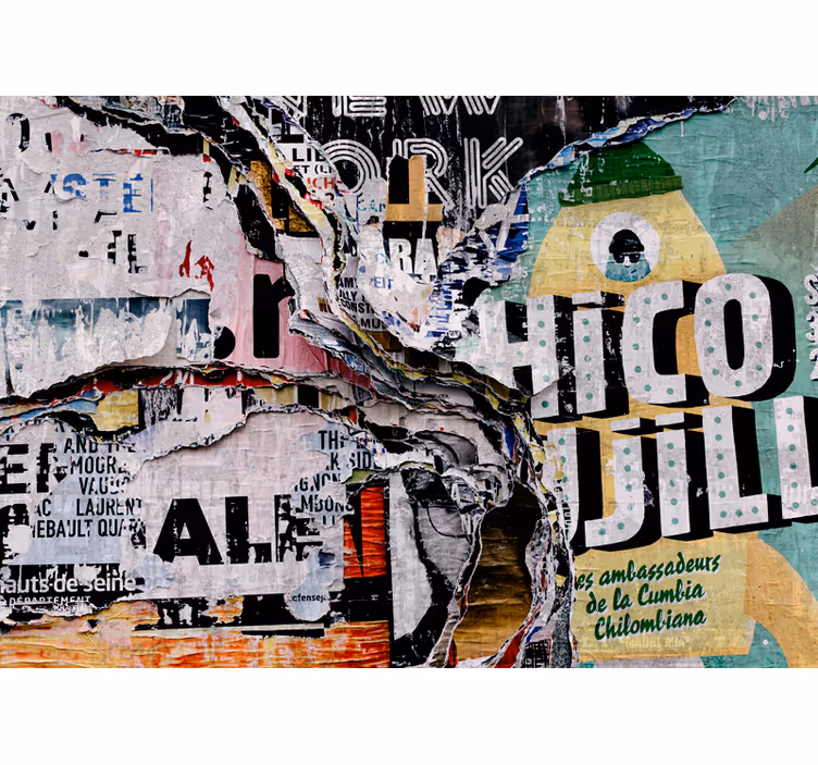 Stedelijke straatcollage Fotobehang graffiti - TenStickers