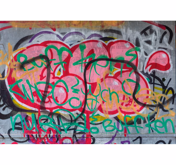 Fotobehang graffiti levendige stads kunst - TenStickers