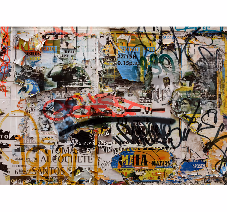 Fotobehang graffiti urban art collage - TenStickers