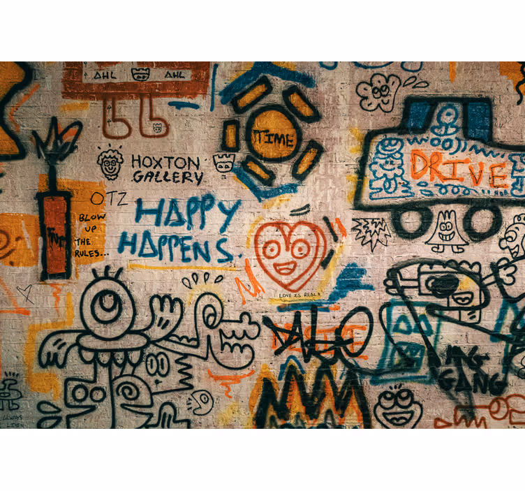 Fotobehang graffiti kleurrijke straatkunst - TenStickers