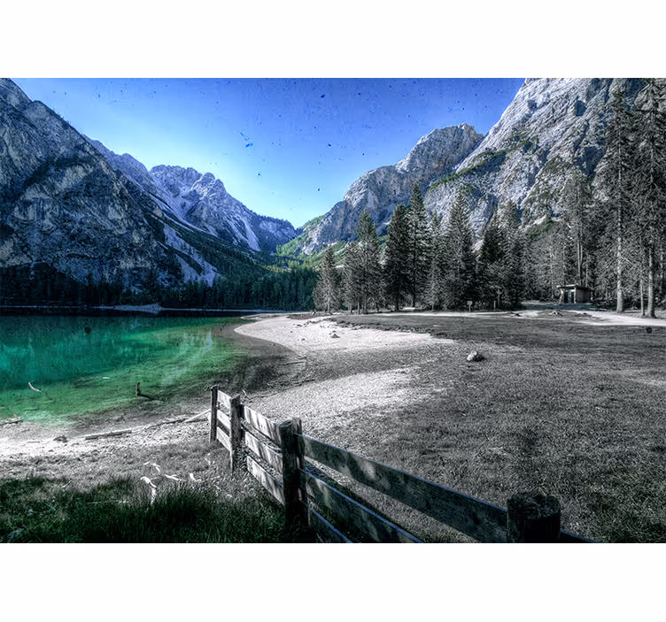 Fototapet landschap bergmeer sereniteit - TenStickers
