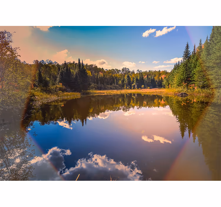 Fototapet landschap vred spiegelend water - TenStickers