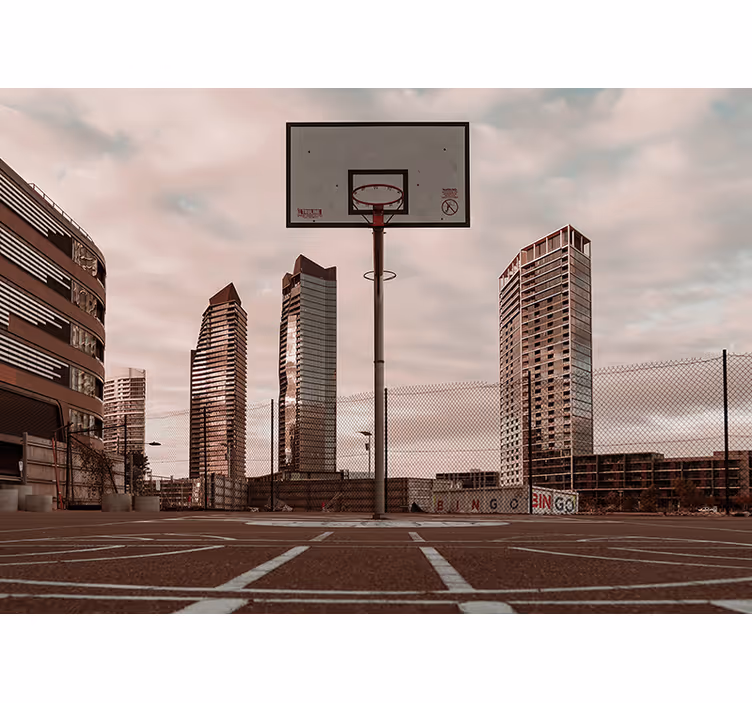 Fotobehang basketbal veld - TenStickers