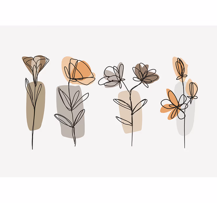 Minimalistische stijl Fotobehang bloemen - TenStickers
