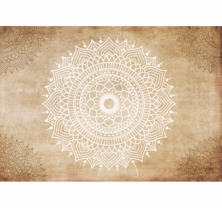 Oud papier patroon Fotobehang mandala - TenStickers