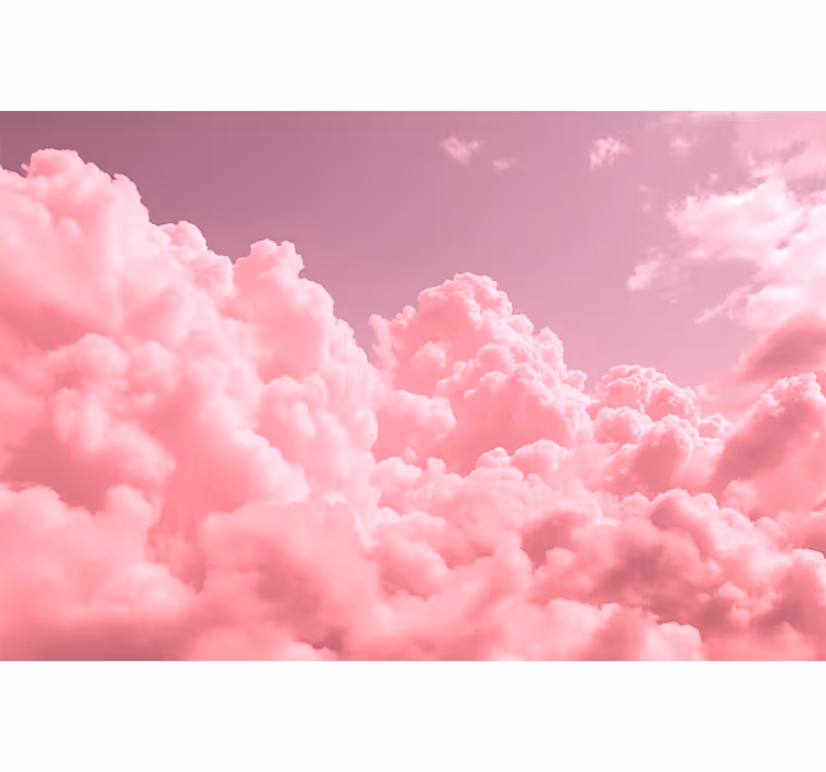 Roze pluizige wolken Fotobehang kinderkamer - TenStickers