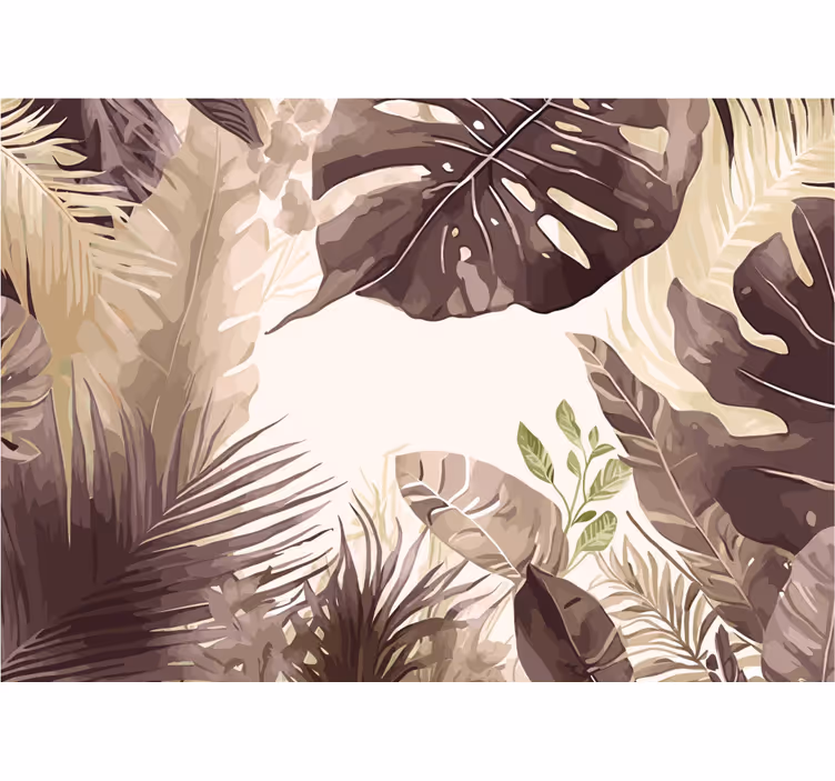 Tropische planten Fotowand badkamer - TenStickers