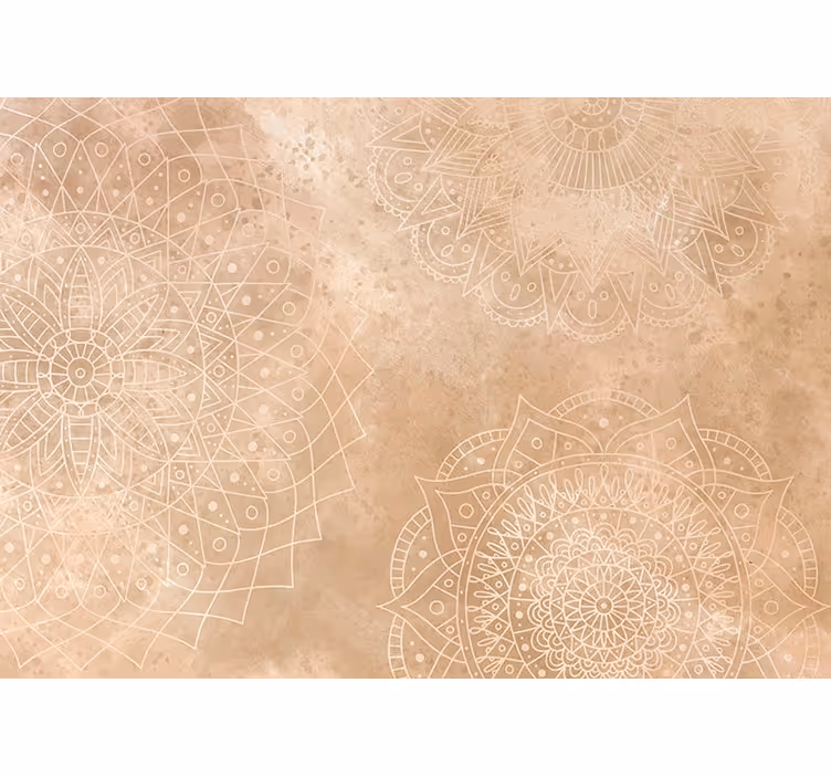 Vintage Fotobehang met Mandala woonkamer - TenStickers