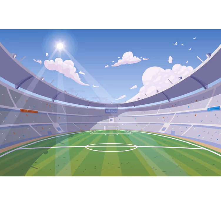 Voetbalveld Fotobehang kinderkamer - TenStickers