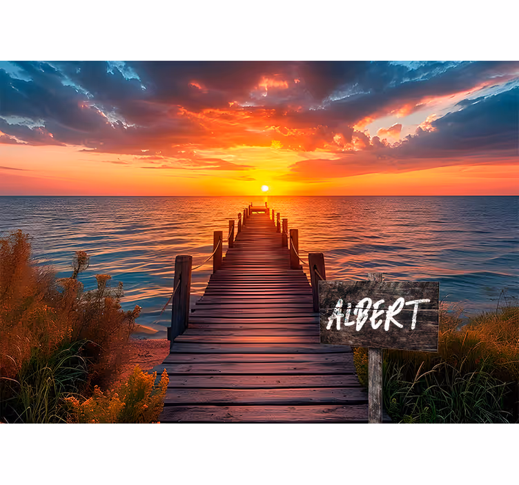 Zonsondergang pad naam Fotobehang tienerkamer - TenStickers