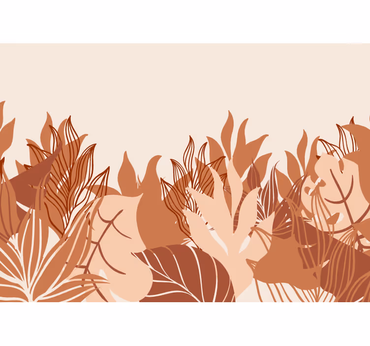 Tropisch landschap terracotta fototapet - TenStickers