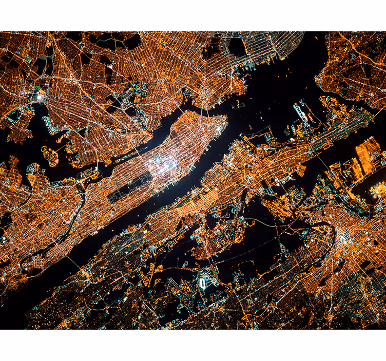 Stedelijke luchtlichten fotobehang New York - TenStickers